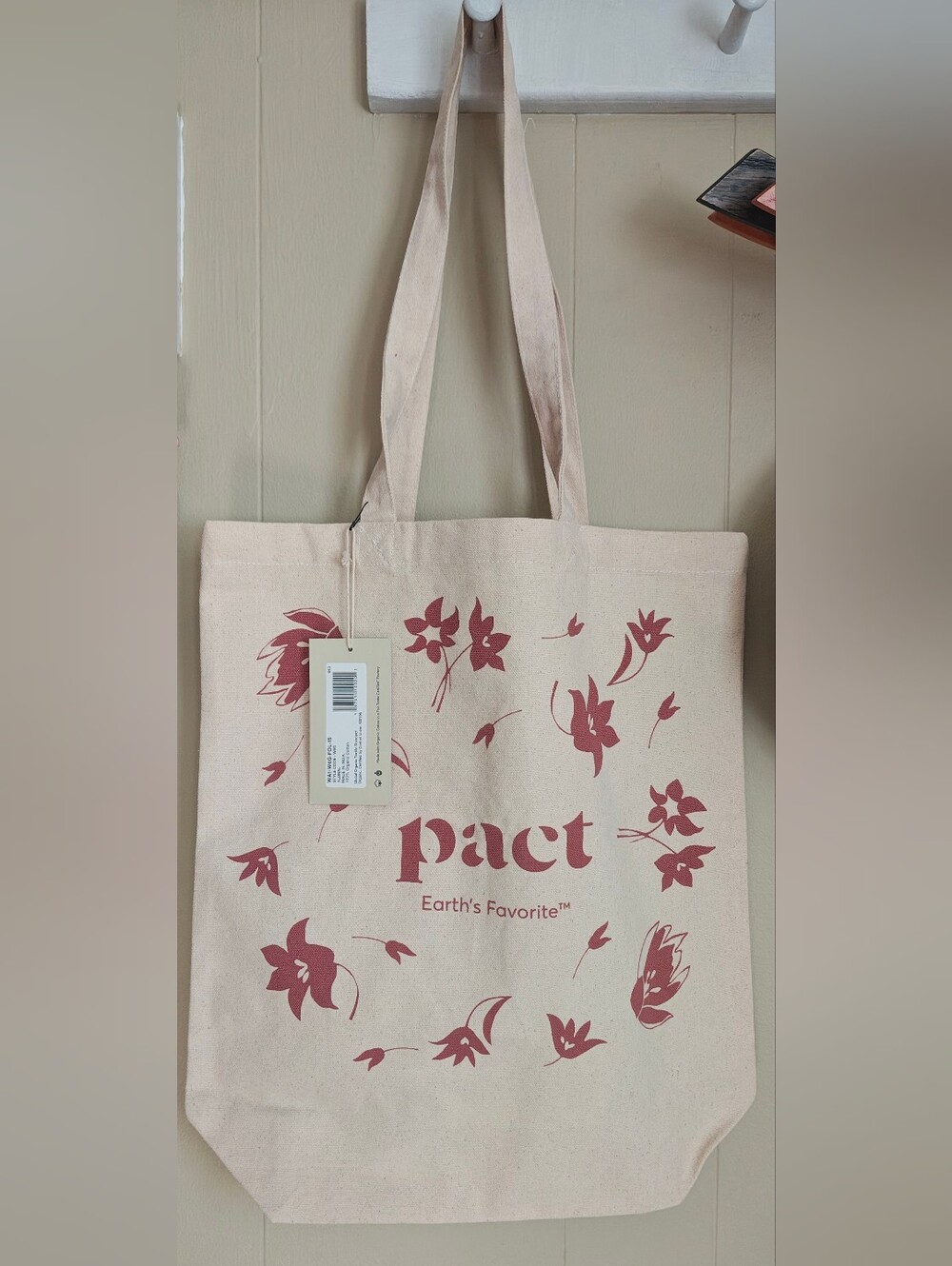 Pact Cream Canvas Tote with Floral Print